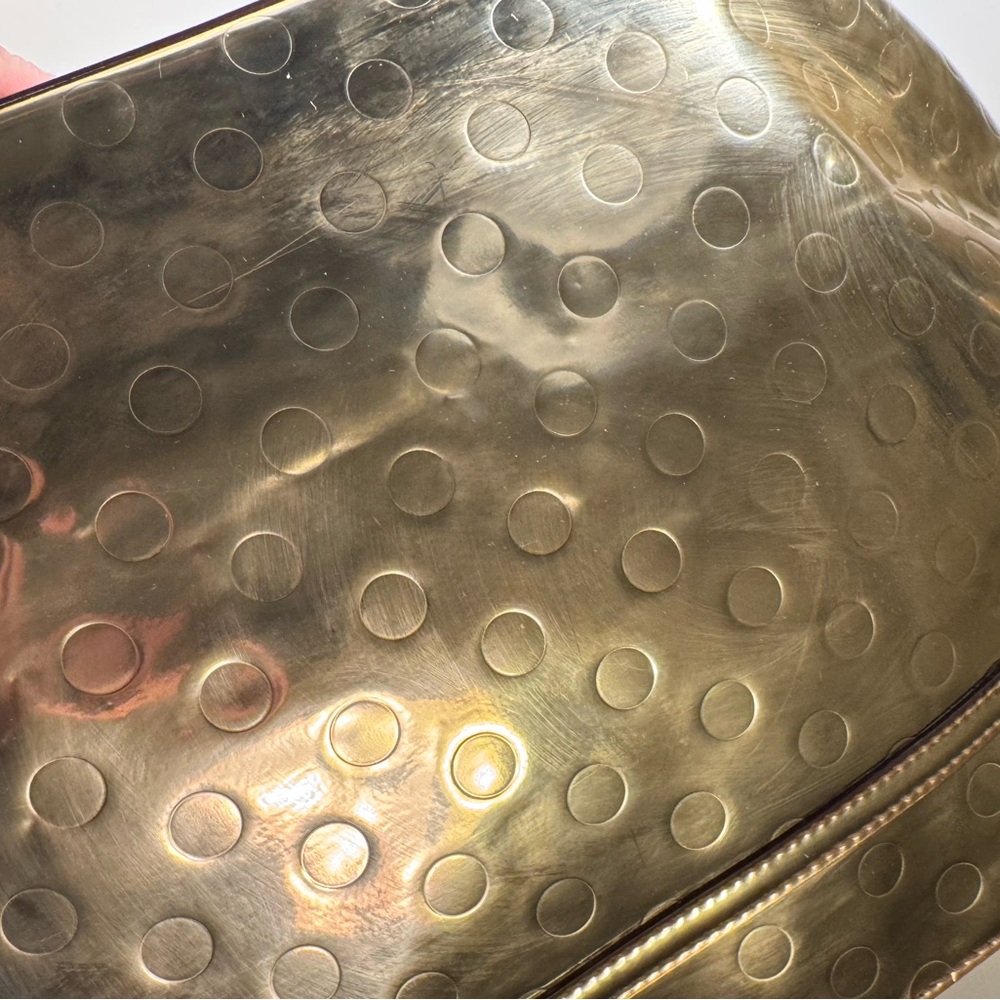 Retro Kate Spade New York Gold Metallic Tote Bag Purse RARE Handbag - Picture 9 of 16